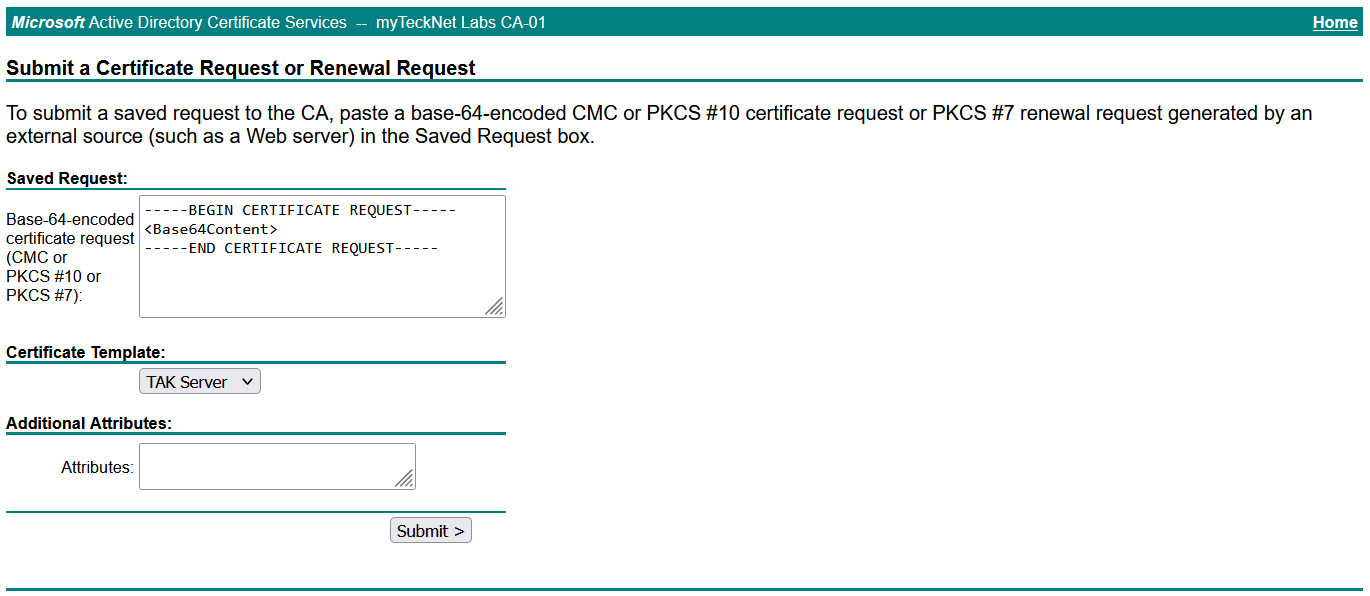 Using External Certificate Authorities to sign your TAK Server