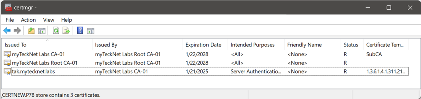 Using External Certificate Authorities to sign your TAK Server