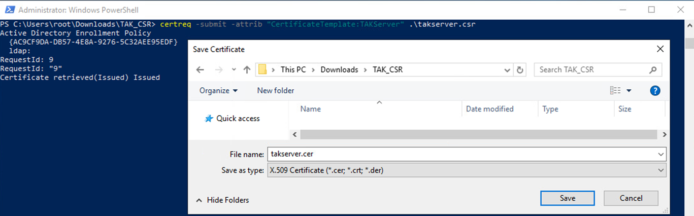 Using External Certificate Authorities to sign your TAK Server